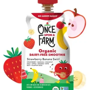 Once Upon A Farm – Organic Dairy Free Strawberry Banana Swirl Smoothie, 113g