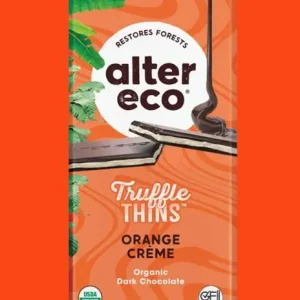 Alter Eco Truffle Thins Bar – 60% Cocoa Orange Creme, 84g