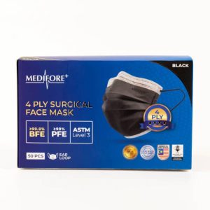 Medifore 4 Ply Surgical Face Mask – Black