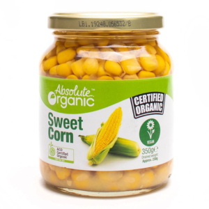 Organic Preserved Vegetables – Sweet Corn 350g (Absolute)